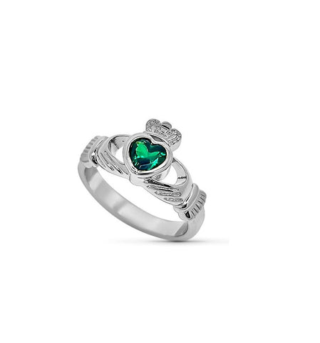 Emerald Silver Claddagh