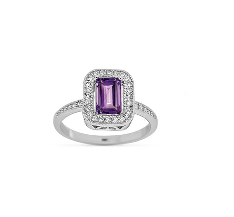 Amethyst Art-deco ring