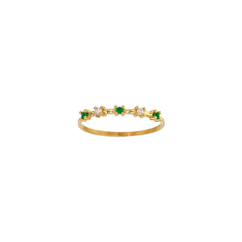 Triple Emerald Diamonds ring