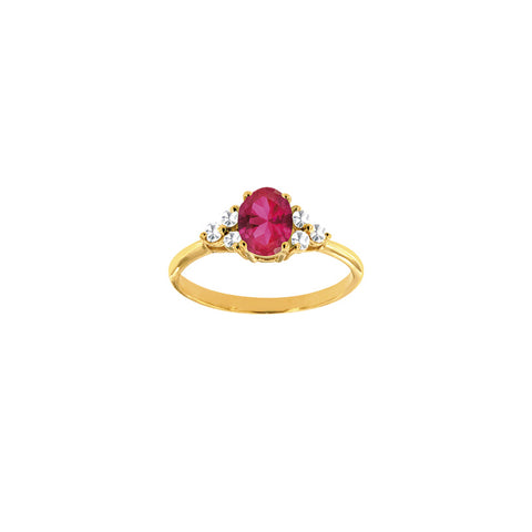Oval Ruby Diamonds Ring