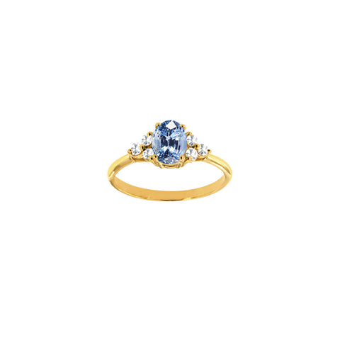 Oval Ceylon diamonds ring